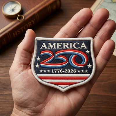 America 250 1776-2026 Embroidered Patch Iron-On Patriotic Badge