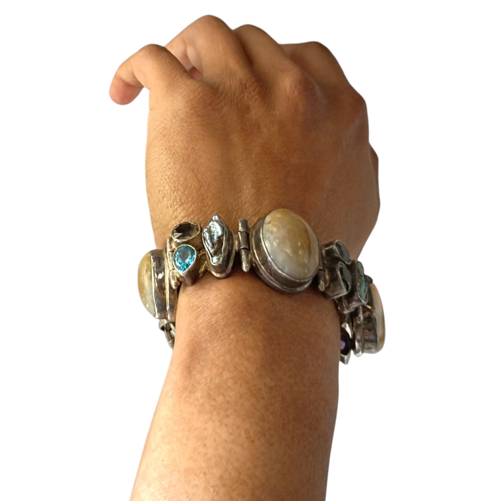 Skillfully Hand Crafted 1980s Multi Gemstone Ster… - image 5