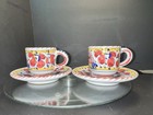 Fima Deruta Italian Pottery Rooster Demitasse/Espresso Cup & Saucer 4pc Set — photo 2