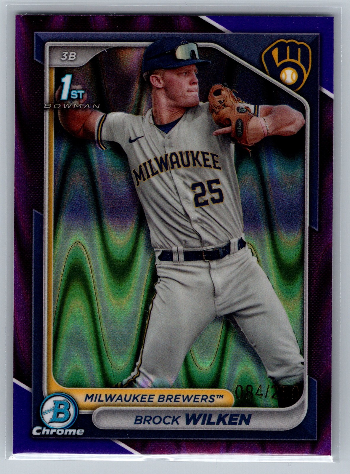 2024 Bowman #BCP-86 Brock Wilken Chrome 1st Purple RayWave Refractor #/250