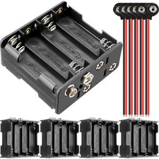 5 PCS 8X 1.5V AA Battery Holder 12V Thicken Battery Case Box with T-Type