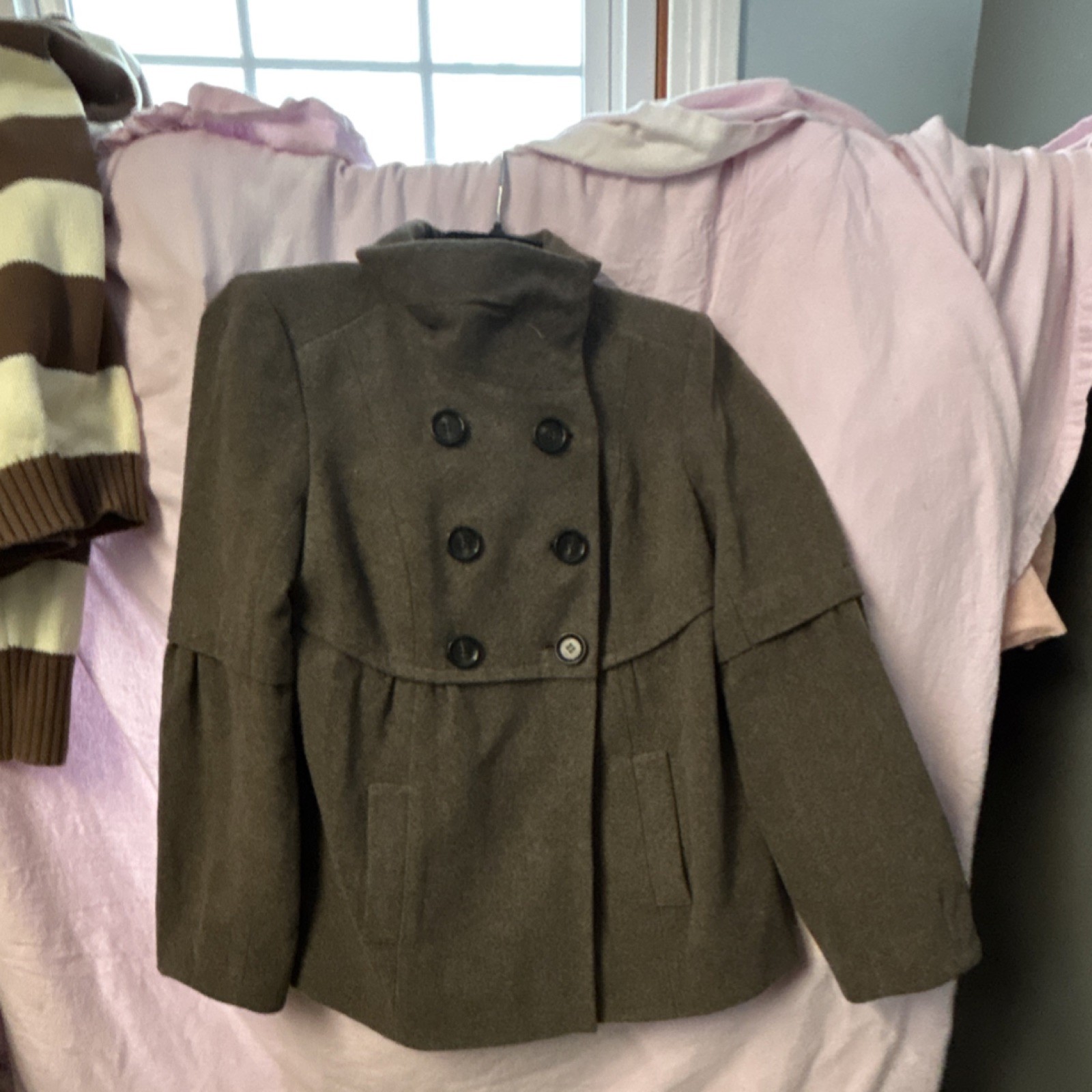 Coquette LOFT Brown Button Collared Lined Short P… - image 4