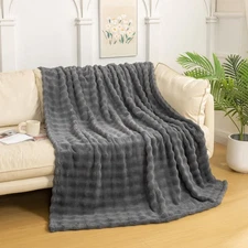 Luxury 3D Bubble Throw Blanket 2lb,All Ages,Home Decoration, (Grey,50 * 60inc...