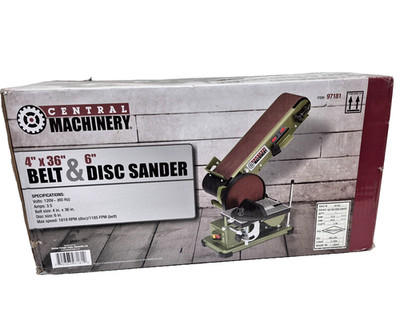 Central Machinery 4'' x 36'' Belt & 6'' Disc Sander Model #97181 New Sealed