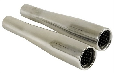 Empi Chrome Tapered Baffled Exhaust Tip for VW Beetle - Pair - 3693