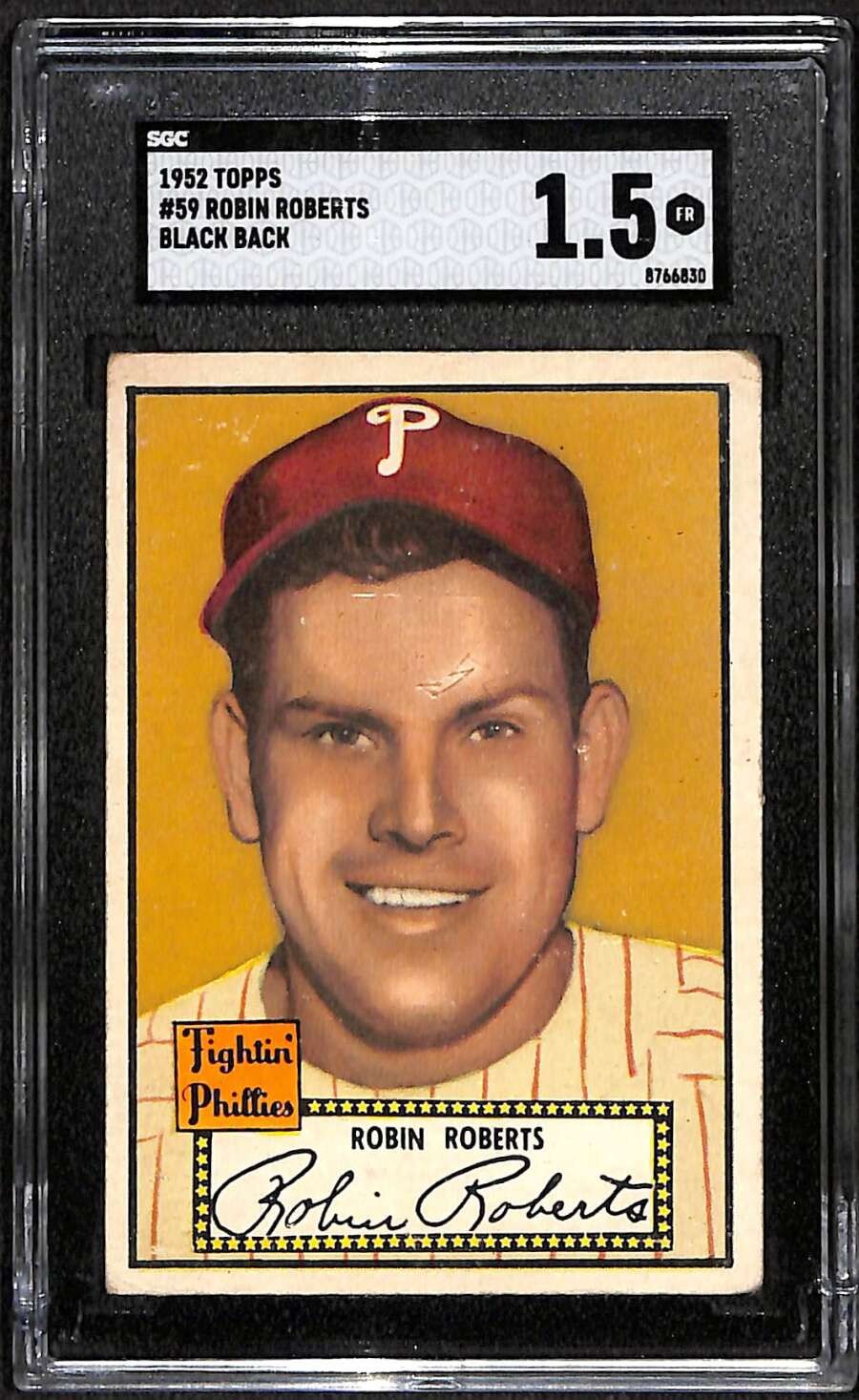1952 Topps #59 Robin Roberts HOF SGC 1.5 FAIR Black Back C100228