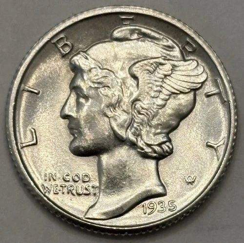 1935-D Mercury Dime — Uncirculated MS 💎 Tough Date 🔥