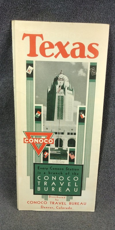 1933 Conoco Travel Bureau Texas Brochure Hunting Fort Ranch Picture Vintage M66