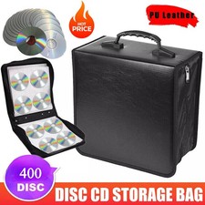 400 Disc CD Storage Case DVD Leather Organizer Holder Bag Wallet Media Video