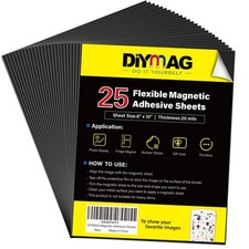 DIYMAG Magnetic Adhesive Sheets, 8" x 10" , 25 Pack Magnetics Sheet with Adh...