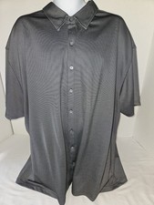 Haggar men's 4XL gray short sleeve, button, lightweight shirt, excellent 8 