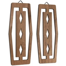 CroBlissful 2 Pcs Modern Mid Century Wall Art Wood Mid Century Elegance Decor...