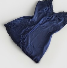 VTG Slip Dress Dark Blue Floral Brocade Whimsigoth Fairy Y2K 90s Vamp Elana