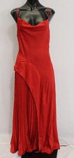 Lulus Women's Sleeveless Raisa Pleat Detail Satin Slipdress NC3 Red Medium NWT