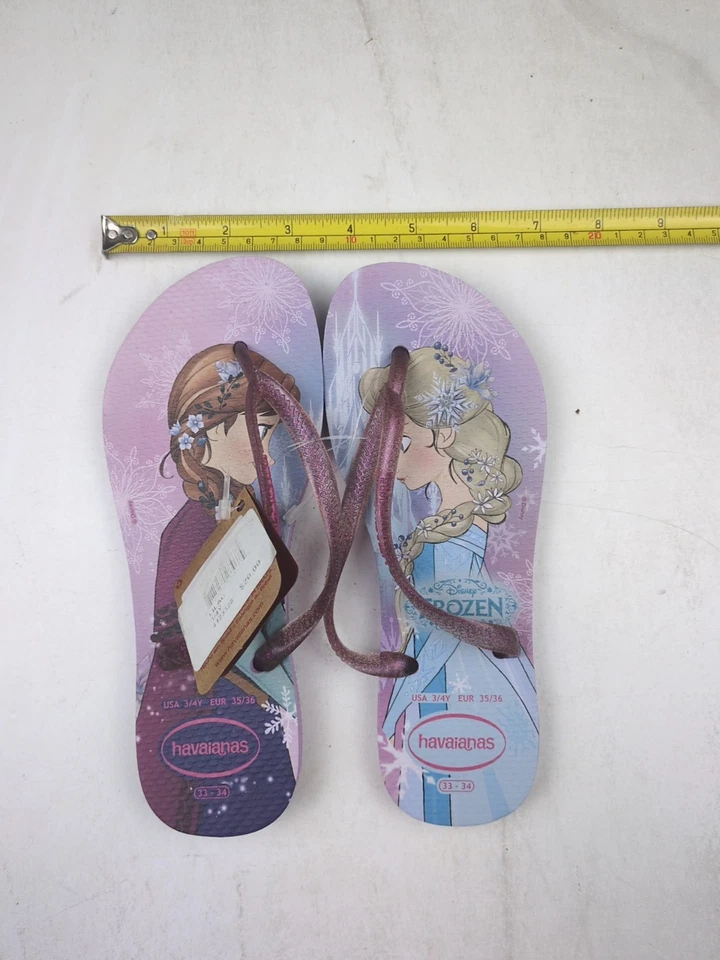 Chanclas Havaianas Niños - Delgadas Princesa Disney Frozen Lila Talla 3/4 Juvenil Foto 4 de 4