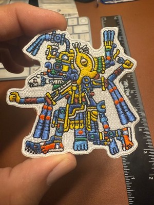 Chaac Mayan Rain God Iron-On Patches, Tlaloc Aztec Rain 3'', Patch, Mexico #23