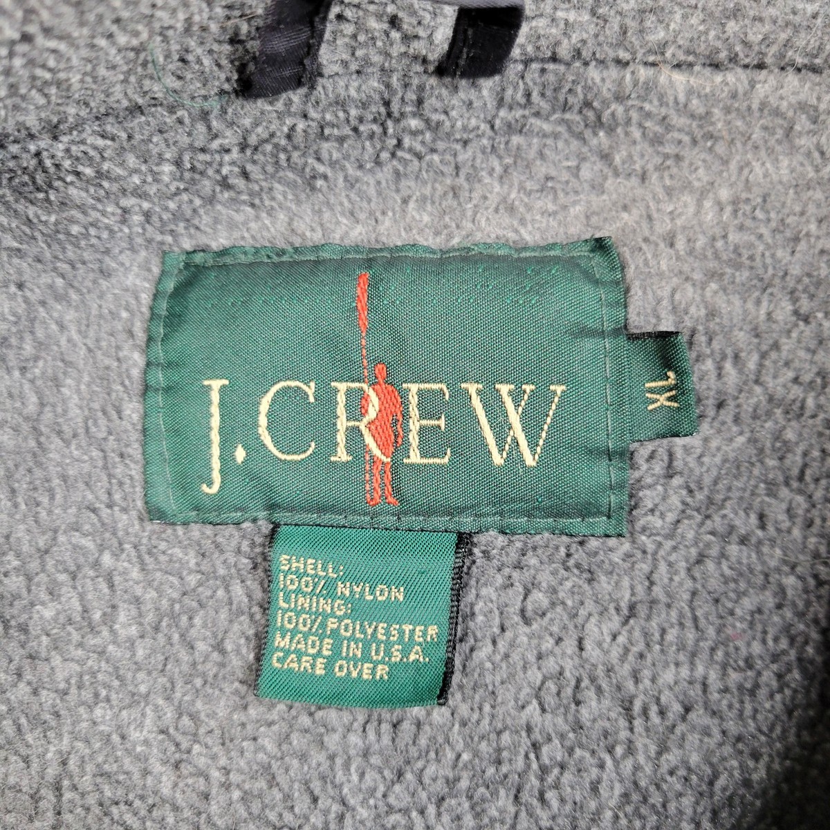Vintage J Crew Jacket Mens XL Oarsman Nylon Fleece Lined Bomber