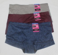 NWT set of 3 MAIDENFORM Dream BOYSHORTS 40774 BLUE PRINT GRAY WINE XL/8