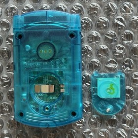 Sega Dreamcast Aqua Clear Blue VMU Visual Memory Unit + Dust Cover HKT-7000 JPN