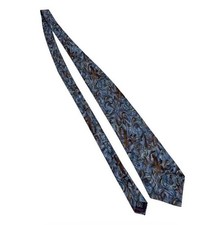 Gilda’s Club Men's Blue/ Brown/Green Tie 58” 100% Silk Made In USA