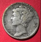 1929D US Mercury SILVER Dime "Denver" Mint! Choice FINE! Old US Coin