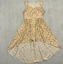 Forever 21 Womens Medium Yellow Floral Print High-Low Dress.