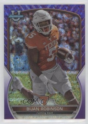 2022 Bowman U Chrome Purple Mini-Diamond Refractor /399 Bijan Robinson #70 pe8