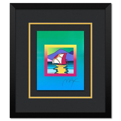 Peter Max Segelboot East On Blends Ver II Gerahmt Ltd Ed Lithographie #D Hand