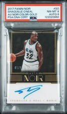 2017 Panini Noir Auto Noir Color #SO Shaquille O'Neal Gold #/25 PSA 8
