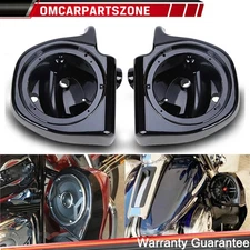 Black 6.5" Speaker Pods Boxes Lower Vented Fairing For Harley Touring 1993-2013