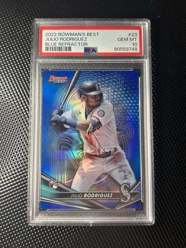 2022 Topps Bowman's Best Blue Refractor Julio Rodriguez #23 RC /150 PSA 10