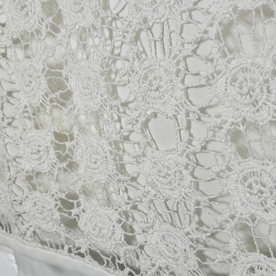 Top LC Lauren Conrad Mujer Blanco Crochet Encaje Talla Pequeña Coqueta Delicada Boho Foto 4 de 4