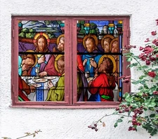 3D Dinner A483 Window Film Print Sticker Cling Stained Glass UV Sinsin