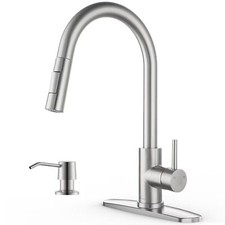 Kitchen Faucet with Soap Dispenser Kitchen Faucet with Pull Down Sprayer Brus...