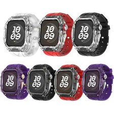 Transparent Rugged Case Silicone Band Mod Kit For Apple Watch Series 11 10 46mm
