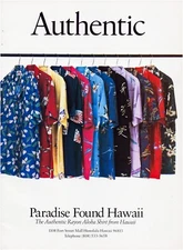 Print Ad Paradise Found Hawaii 1987 Aloha Shirt Rayon Full Page 8.5" x 11"