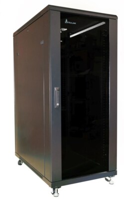 5903148911380 Extralink 32U 600x1000 standing rackmount cabinet black Freistehen