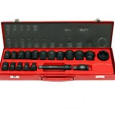 T & E Tools 97419 1/2" Drive 19 Piece SAE Impact Socket Set 6 Point