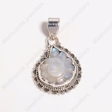 Natural Rainbow Moonstone Gemstone Ring 925 Sterling Silver Ring Gift for Her