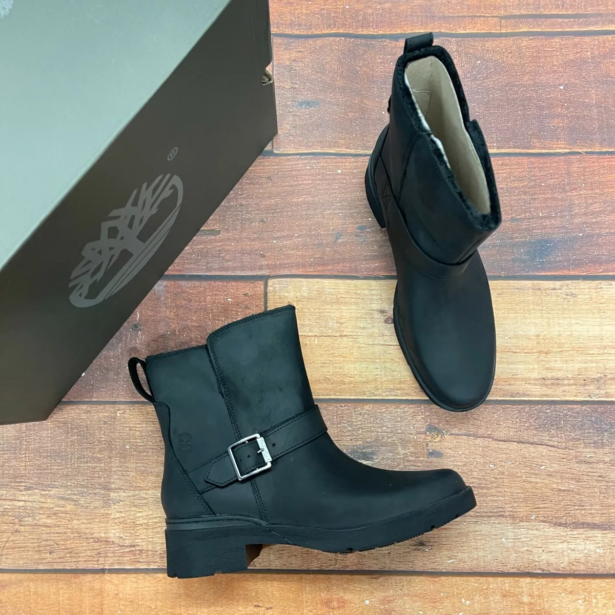 Timberland Women s Graceyn Waterproof Black Leather Chukka Boots A2FXX