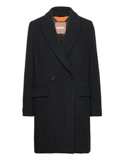 Boss Women Double Breasted Coat In Wool Blend Relaxed Fit - Size 4 / 26