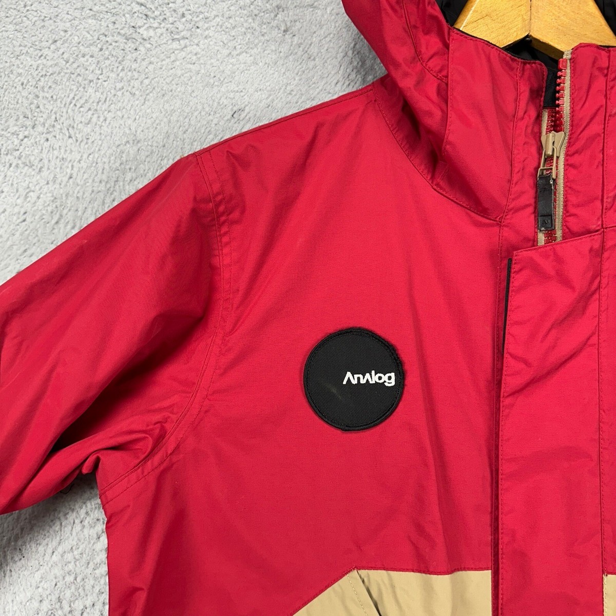 Analog AG Mens Torrent Jacket Small Red Brown Colorblock