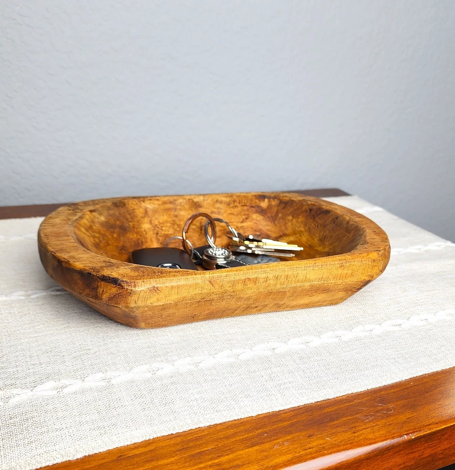 Rustic Handmade Dough Bowl / Farmhouse Décor - Image 3 of 4