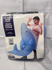Shark Attack kids One Size Unisex Halloween Blow Up Costume 4 x AA Batteries REQ