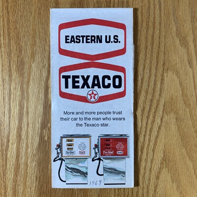 #ad #ad Texaco Map Eastern US Michigan Florida Ohio North Carolina 1969 Gas and Oil $8.99