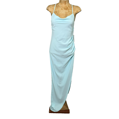 amanda uprichard white and blue dress Elegant Blue Satin Prom Dresses, Square Neckline Puffy Short Sleeve Bo main image 1