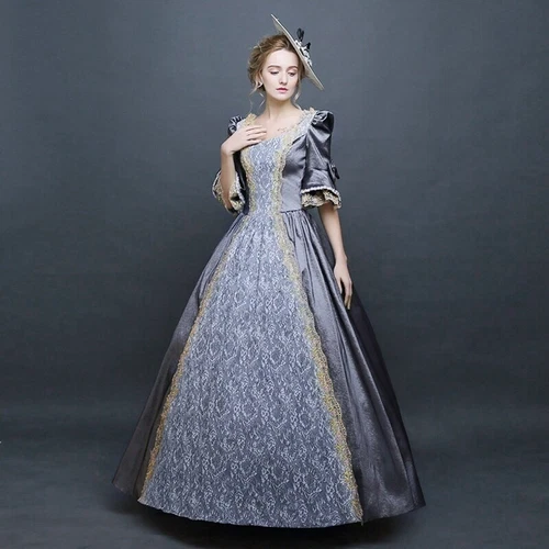 Women Vintage Fancy Dress Gowns Renaissance Medieval Victorian Cosplay Costume - Picture 7 of 24