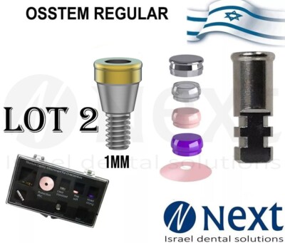 LOTx2 Dental Abutment Flat 1 mm attachment Hiossen Regular Set conical