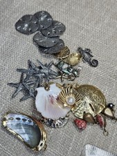 26p Lot Charms Seashell Shell Gold Plated, Silver 925, Jewelry Making Supply