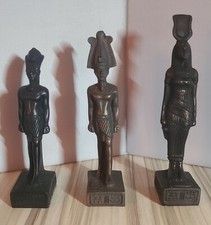 Egyptian Figurines, Osiris, Isis And Amenhotep III Lot Of 3.